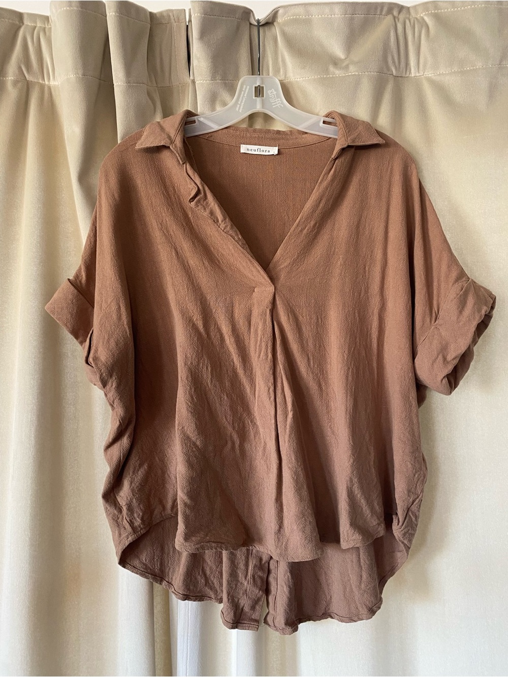 Neuflora Relaxed Dolman Shirt in Dusty Brown